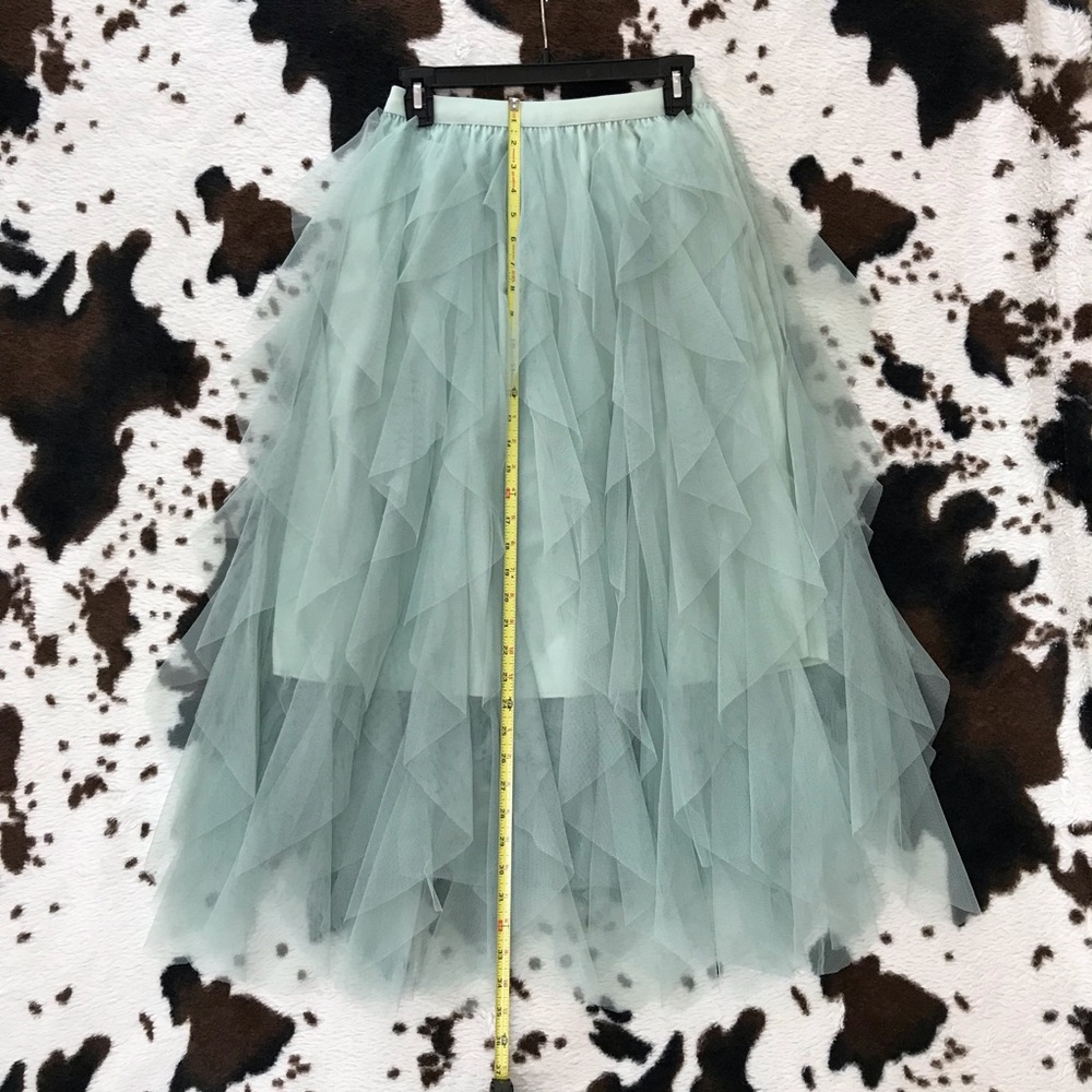 Sky Blue Ruffle Midi Tiered Bohemian Festival Skirt - Women's M - Picture 5 of 7